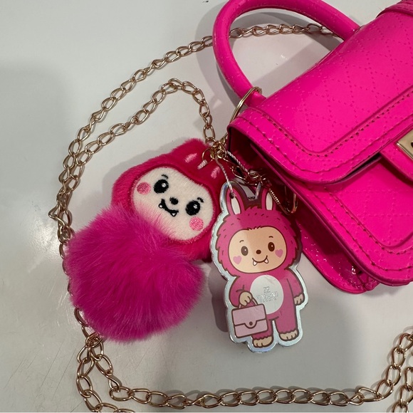 NWT Hot Pink Mini Quilted Handbag with Chain - Picture 2 of 5